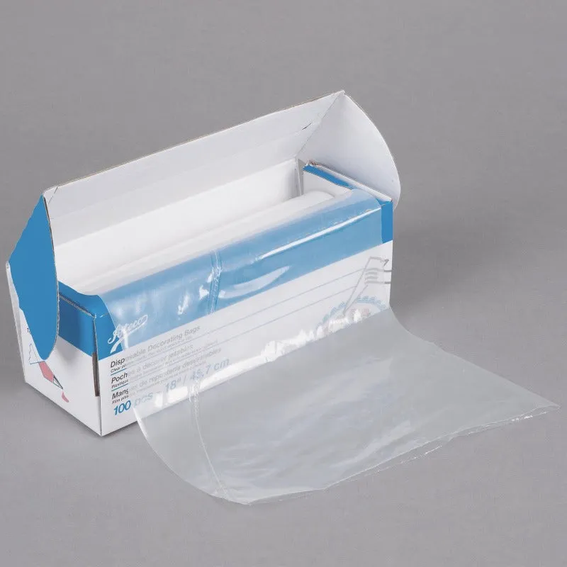 18" High-Grip Clear Disposable Decorating Pastry Bags 100/Ct.