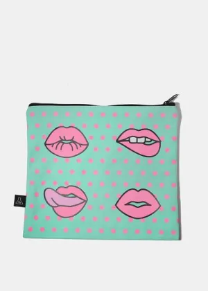 a2o Large Canvas Pouch - Modern Lips