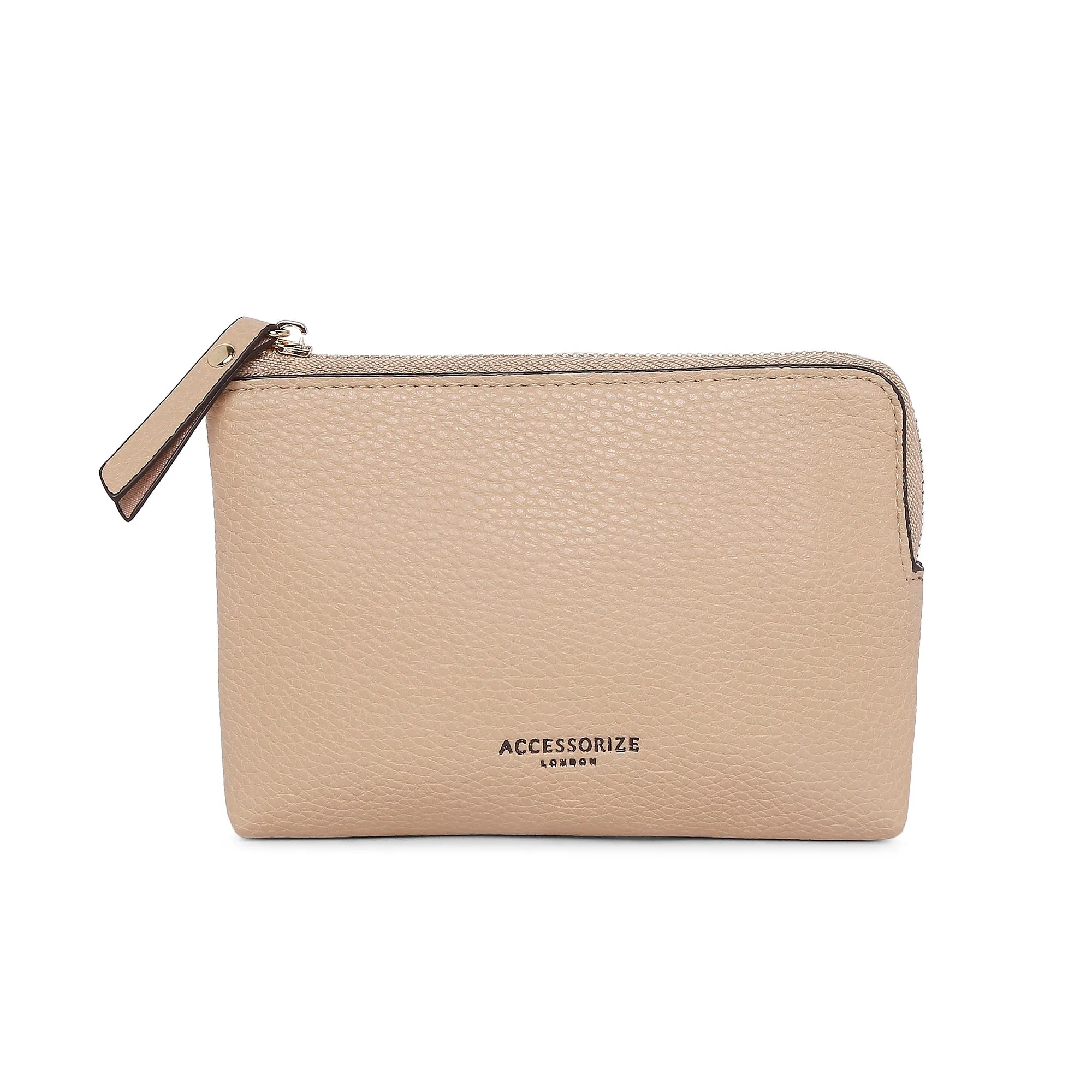 Accessorize London Women's Faux Leather Beige Colourblock Coin Purse