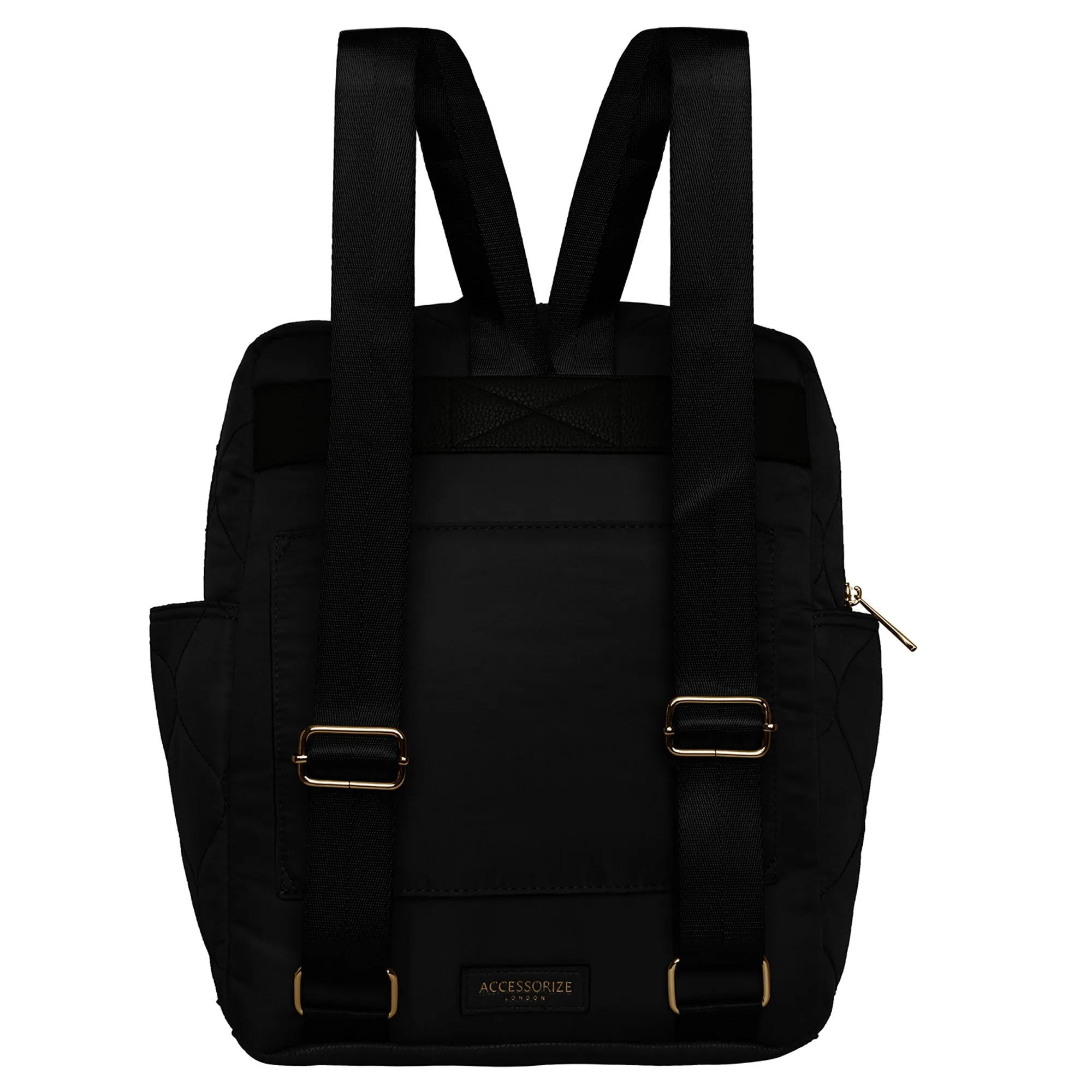 Accessorize London Women's Faux Leather Black Emmie Backpack