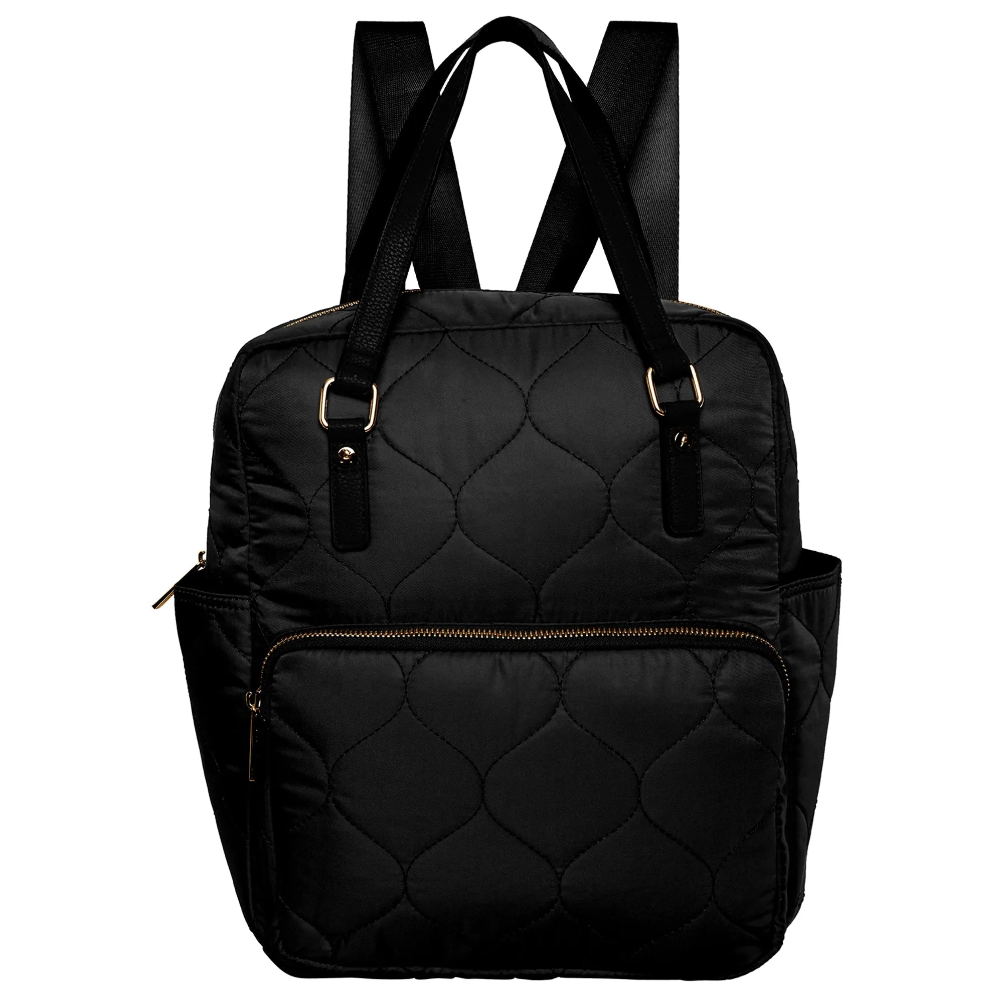 Accessorize London Women's Faux Leather Black Emmie Backpack