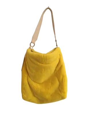 Adrienne Landau Yellow Fur Bag