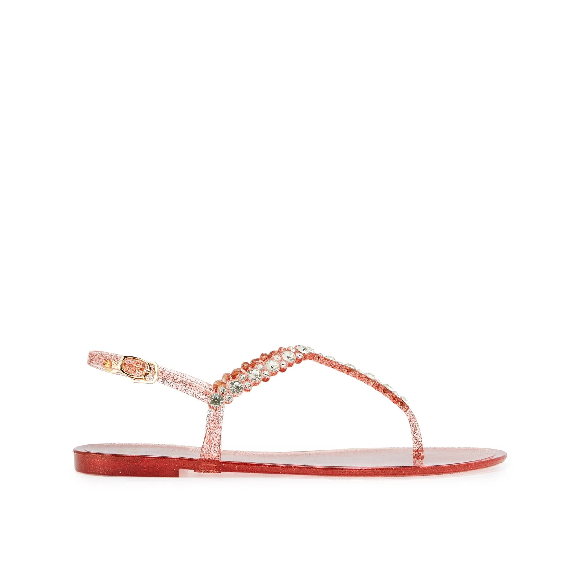 Amil Flat Slingbacks Glitter Red