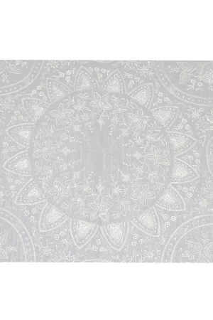 Appenzell Style Vintage Linen Handkerchief Unused Elaborate Embroidered Wedding Roses