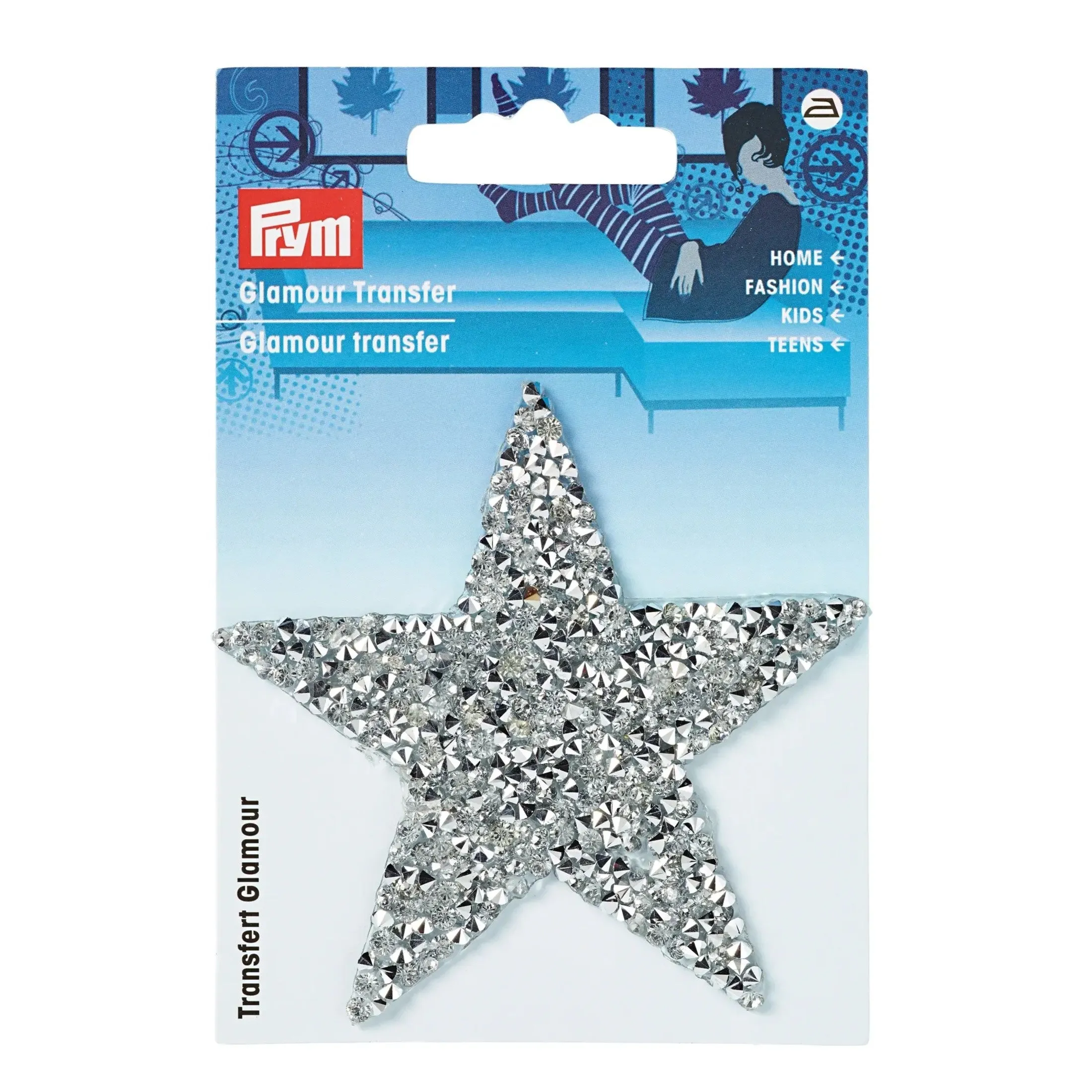 Applique, Silver Star, 1 pc
