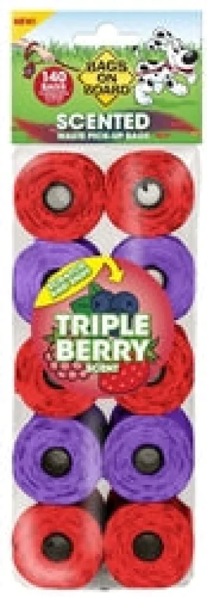 Bags on Board Waste Pick-up Scented Bags Refill Red; Purple 140 Count