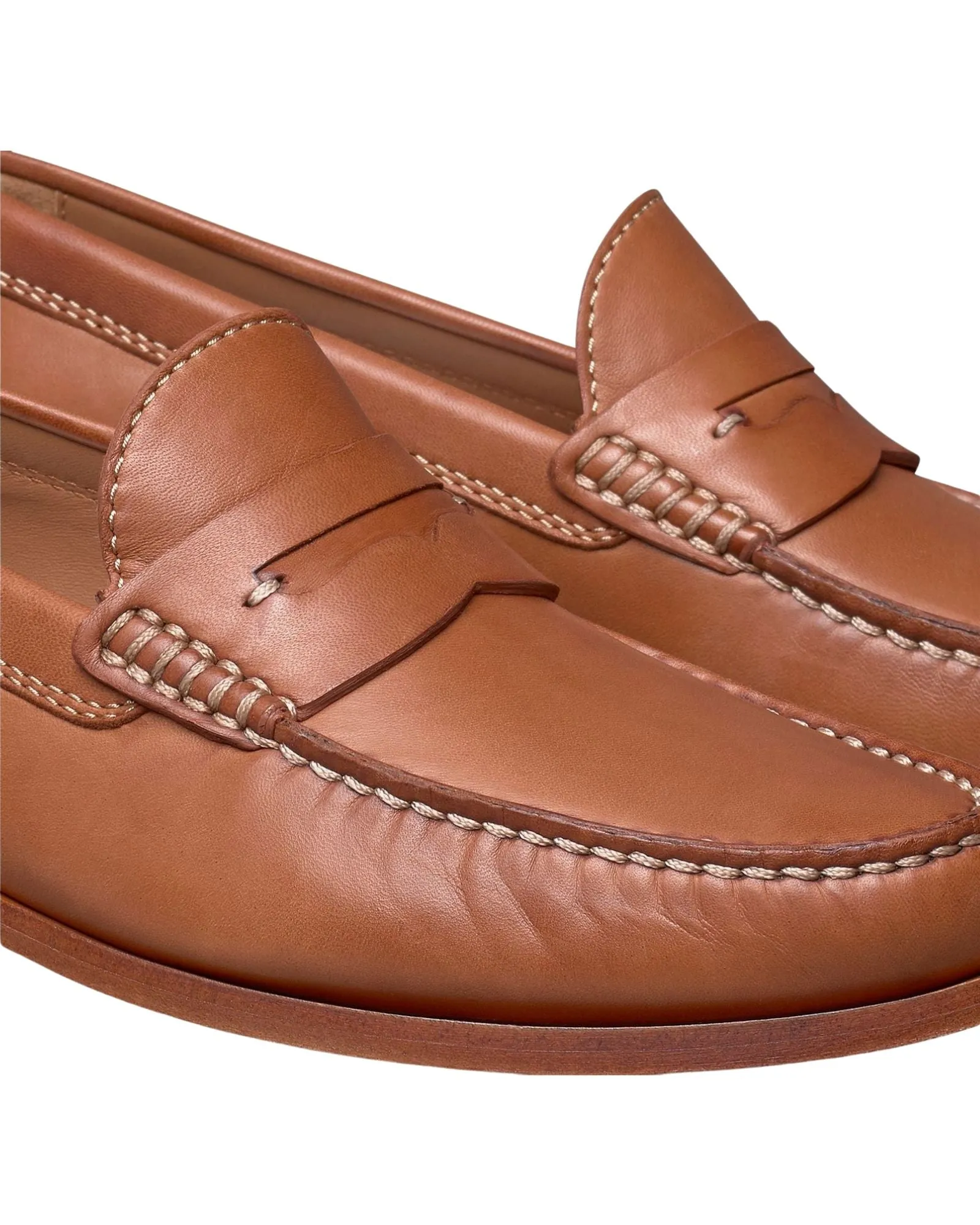 Baldwin Penny Loafer In Cognac Sheepskin Leather