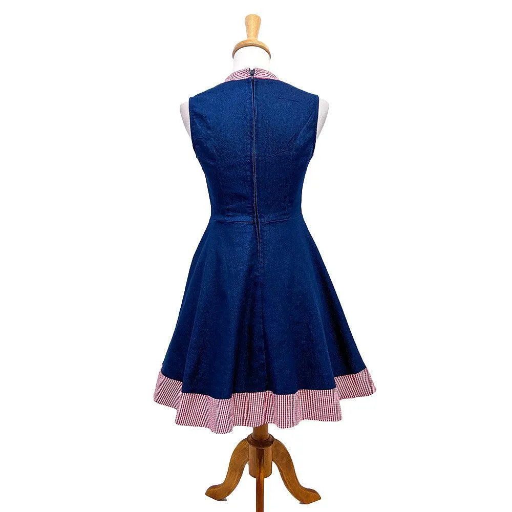 Banned Diner Days Dress in Navy & Gingham