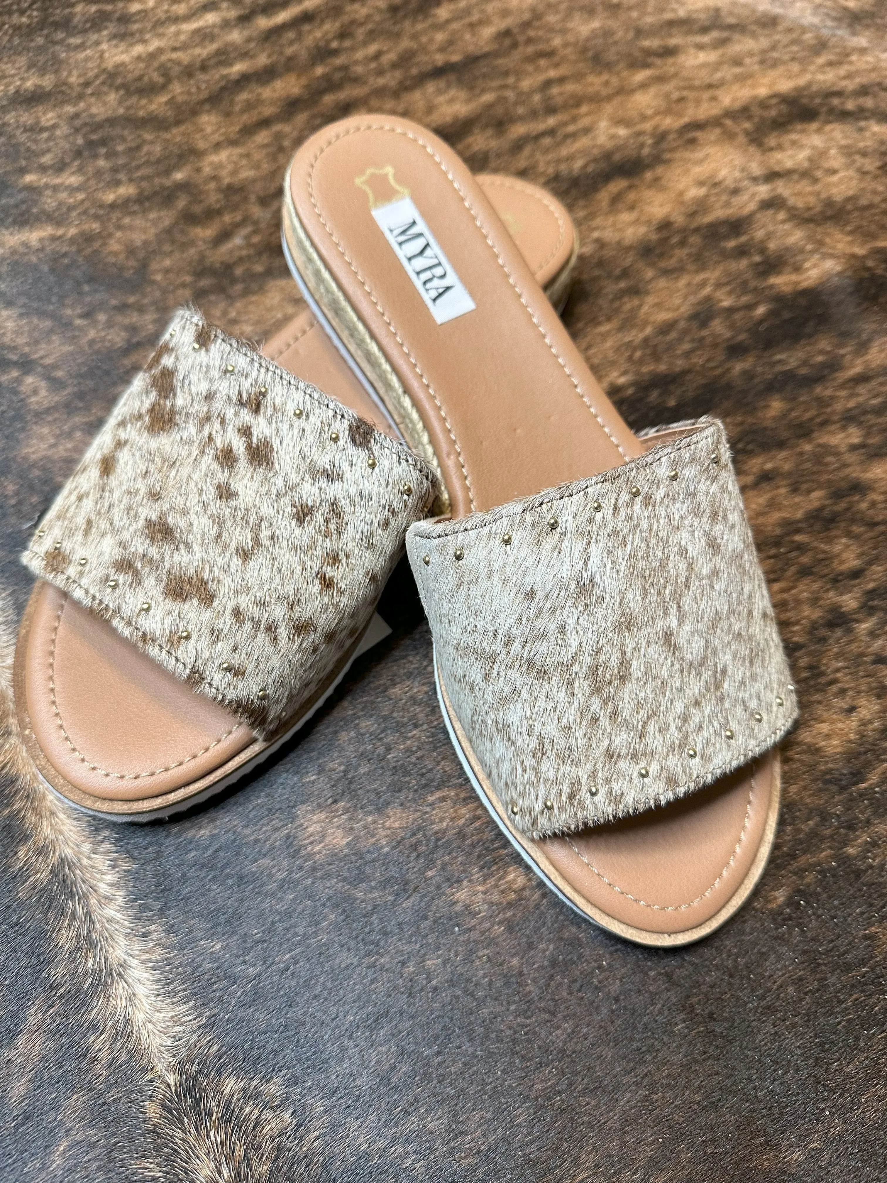 Baylee  Cowhide Leather Flats