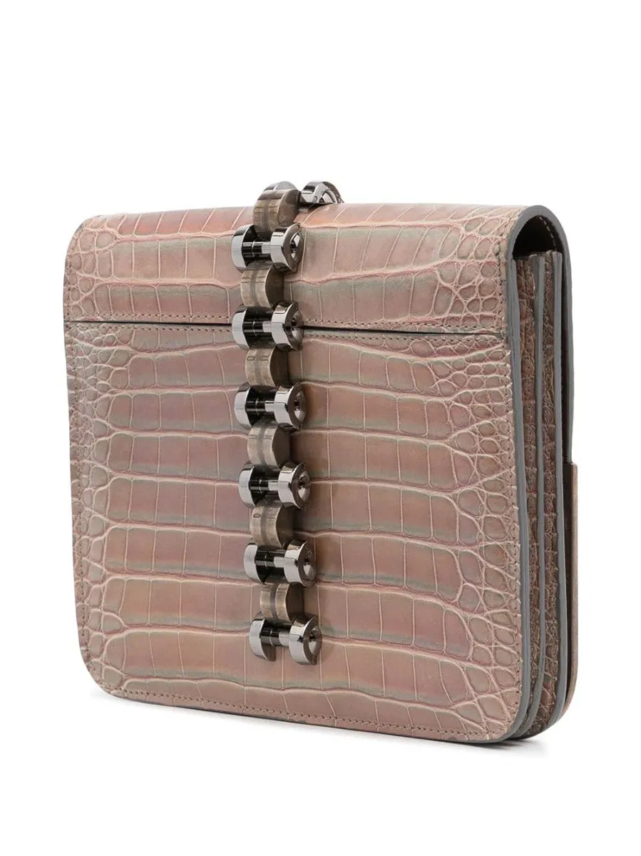 Beige Pearlescent Clutch