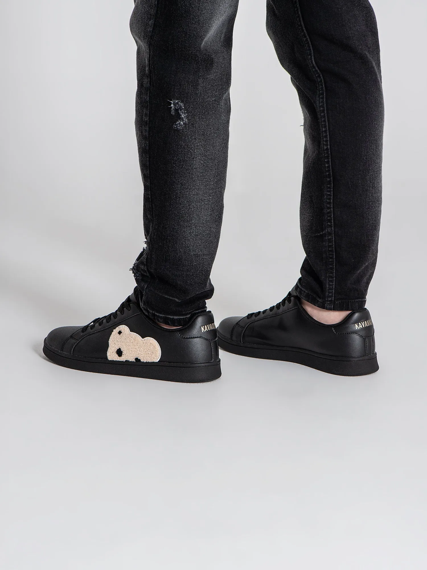 Black Plush Sneakers