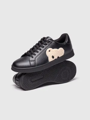 Black Plush Sneakers