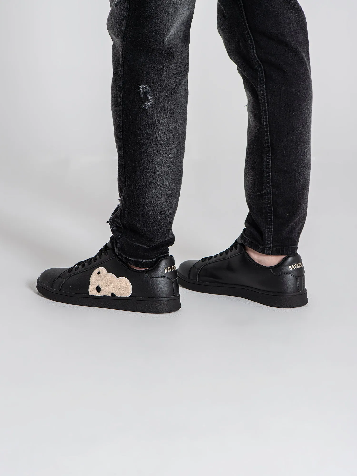 Black Plush Sneakers