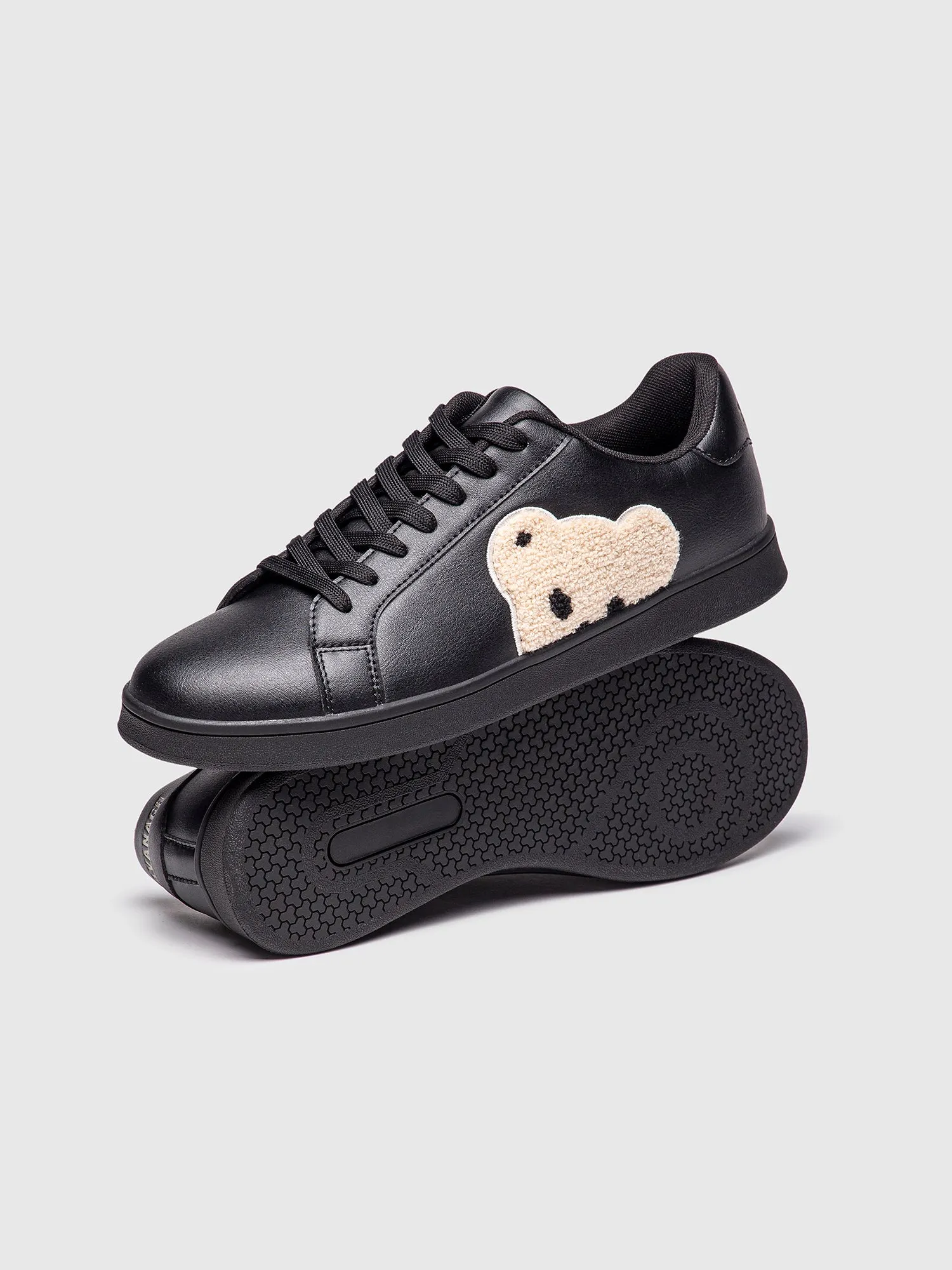 Black Plush Sneakers