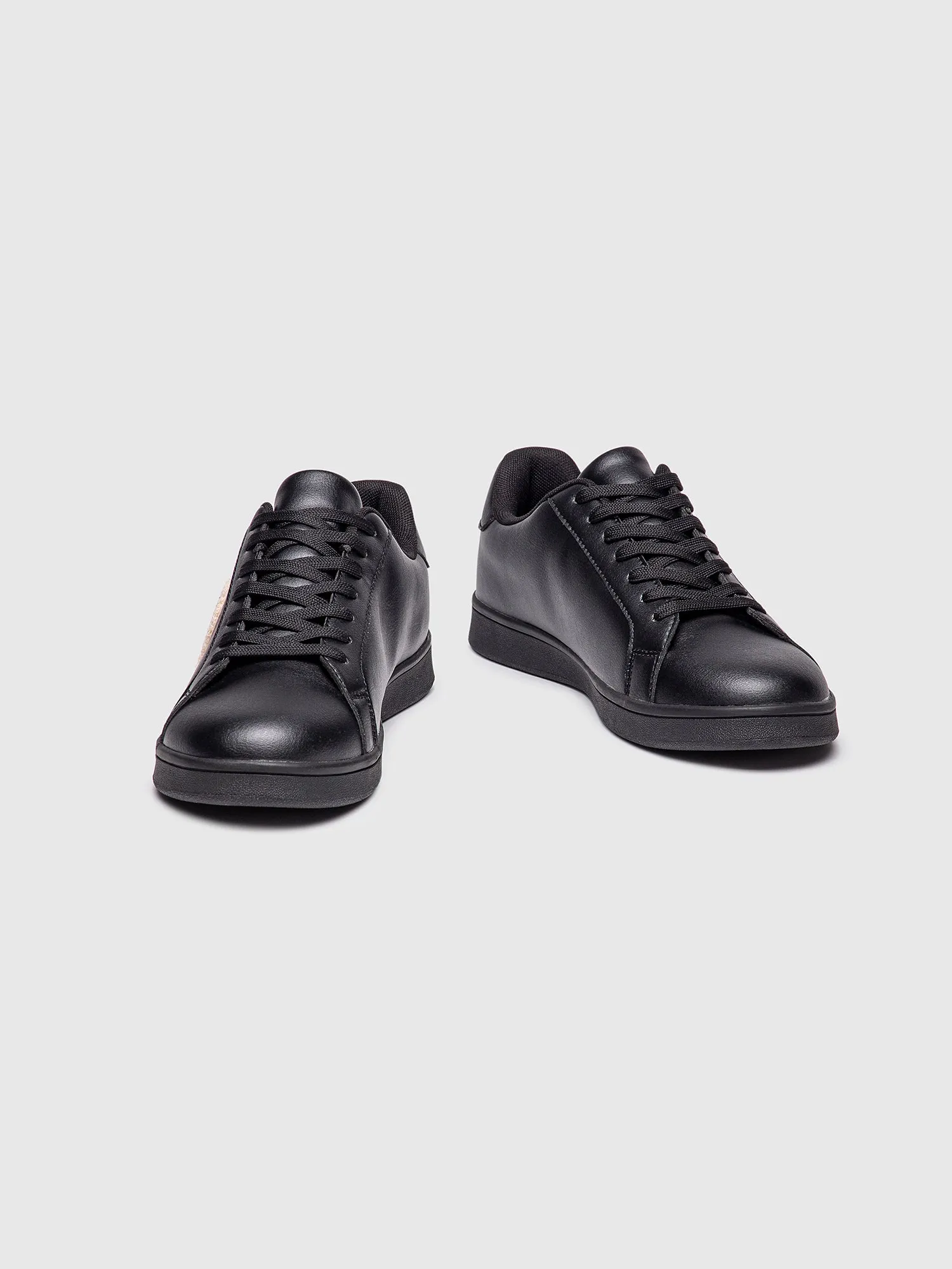 Black Plush Sneakers