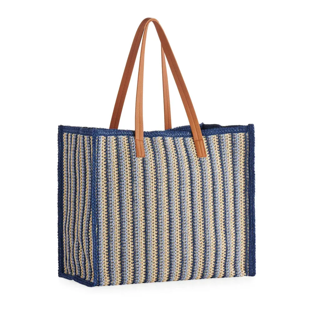 Blue Maya Woven Tote