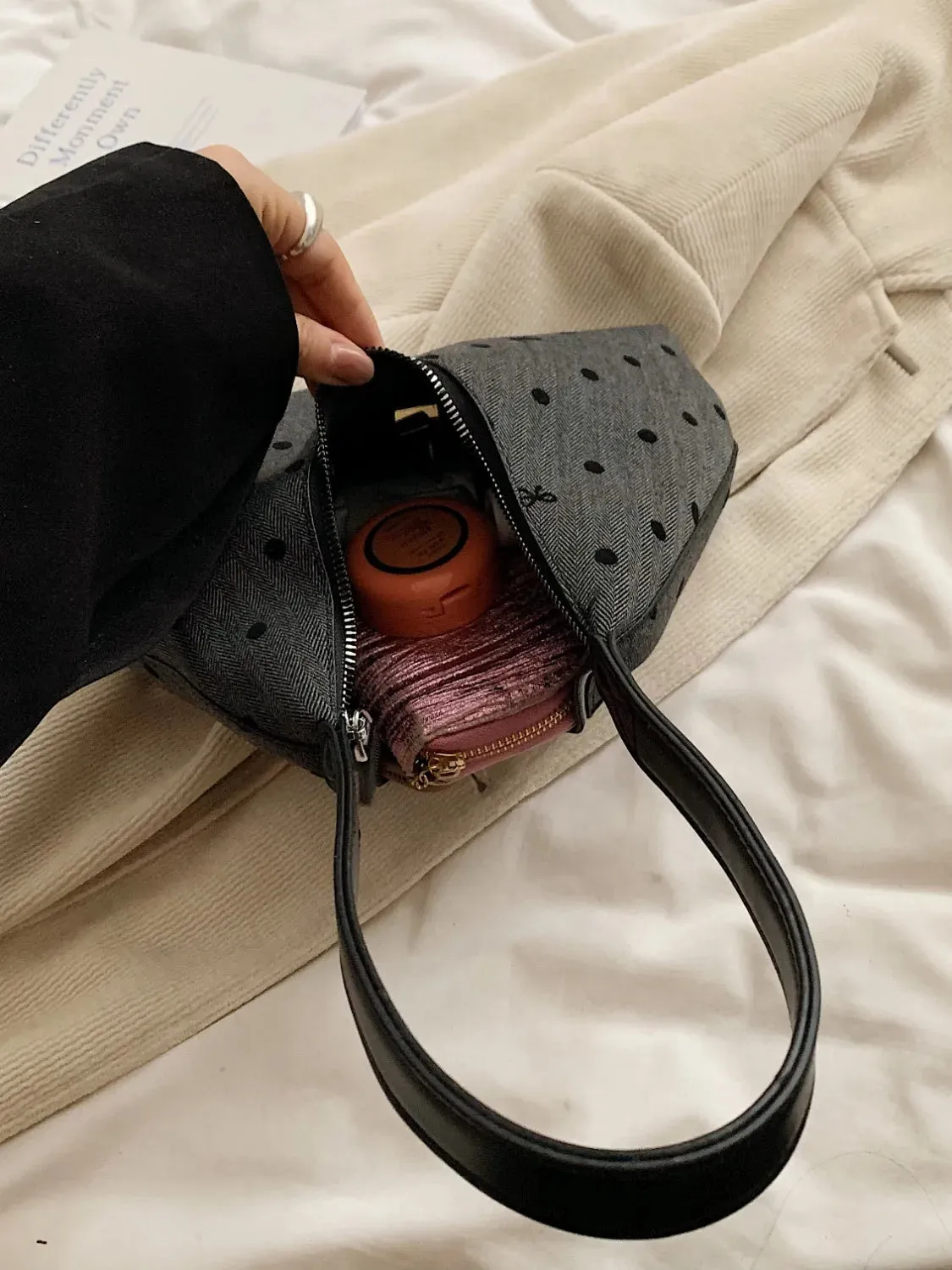 Bow Moon Shape Shoulder Bag
