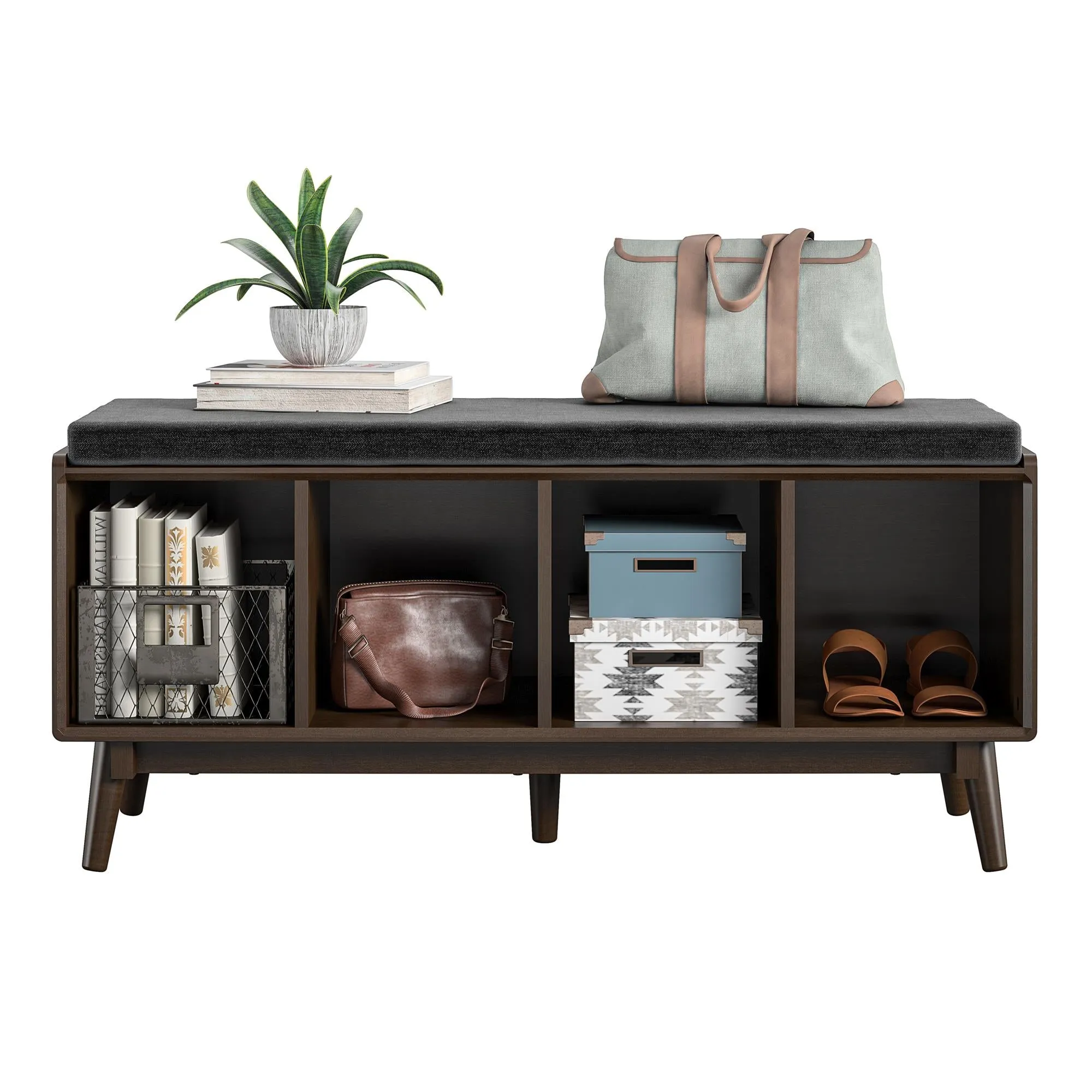 Brittany Entryway Bench, Walnut