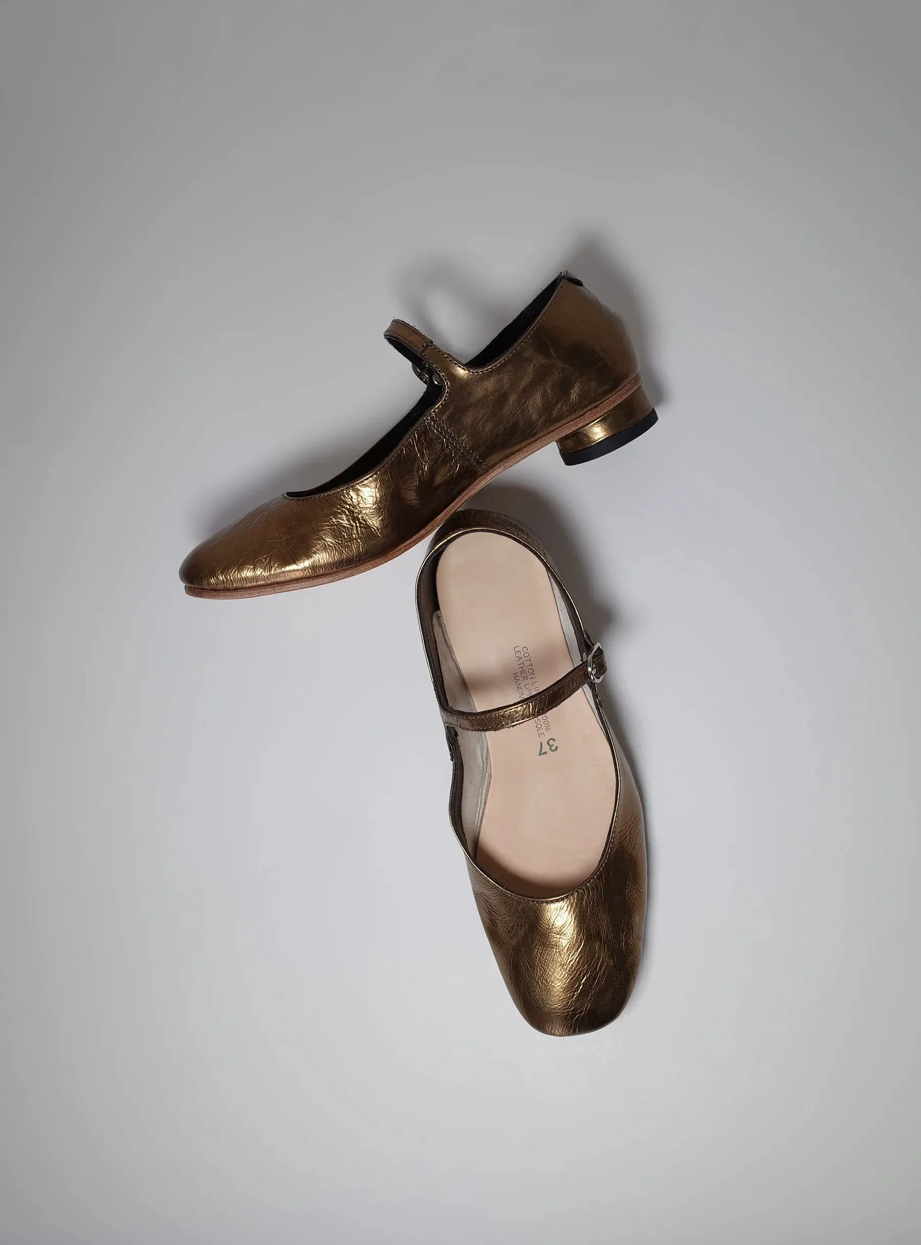 Bronze Mary Jane Flats