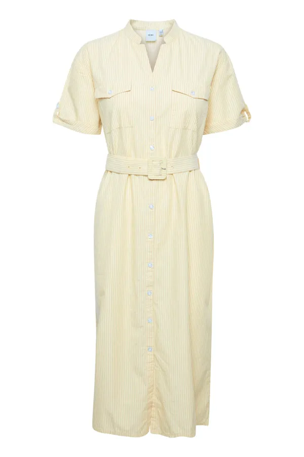 Button Down Dress in French Vanilla Stripe