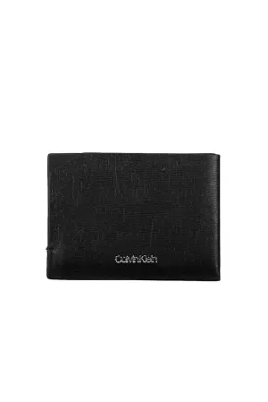 Calvin Klein Sleek Black Leather Card Holder with Logo
