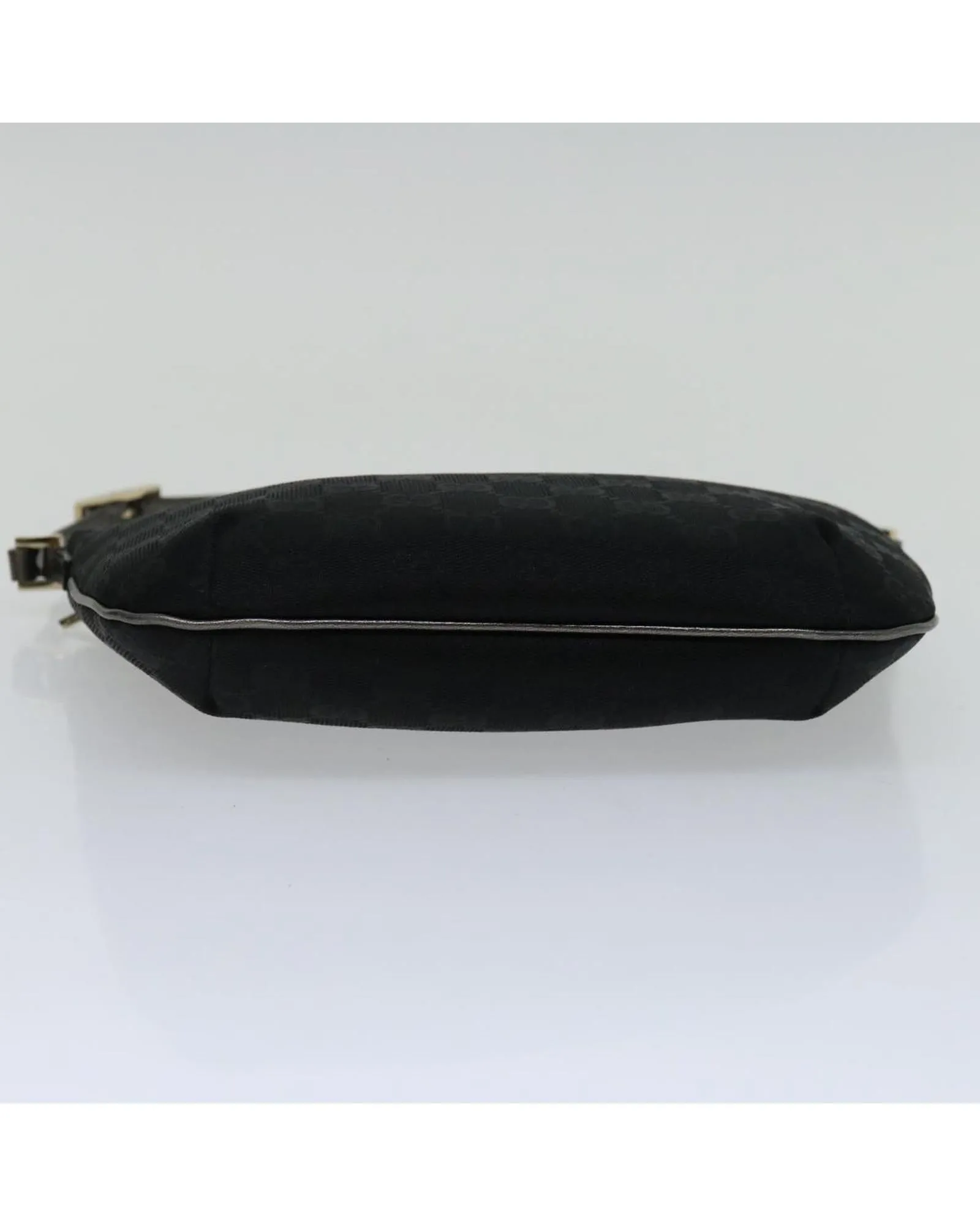Canvas Shoulder Bag with Iconic GG Pattern and Leather Trim