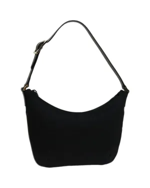 Canvas Shoulder Bag with Iconic GG Pattern and Leather Trim