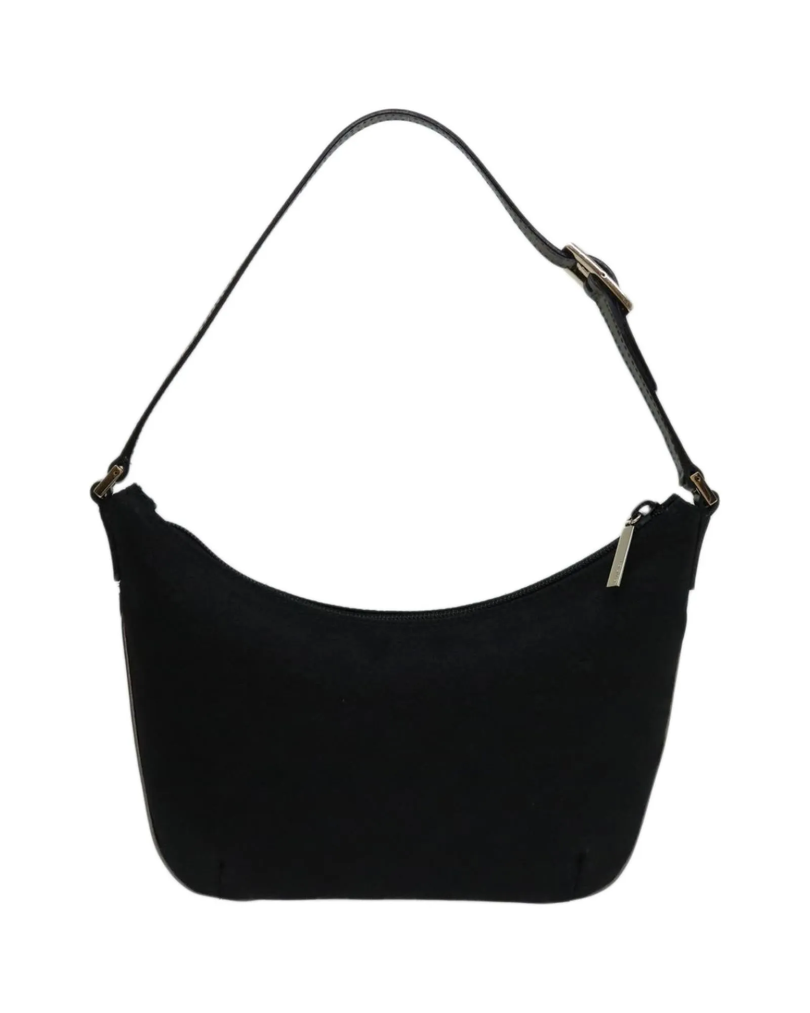 Canvas Shoulder Bag with Iconic GG Pattern and Leather Trim