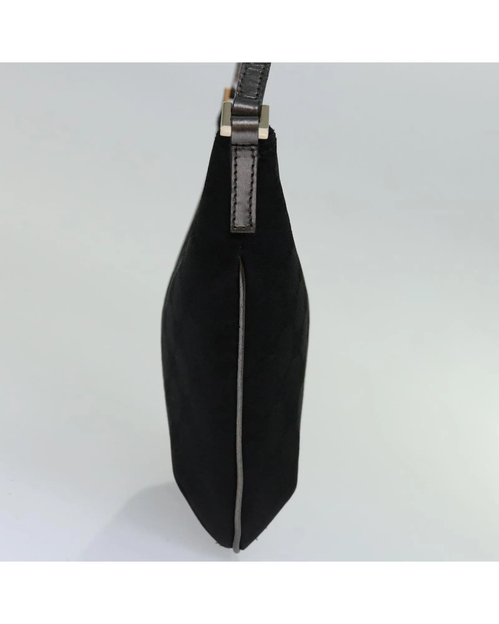 Canvas Shoulder Bag with Iconic GG Pattern and Leather Trim