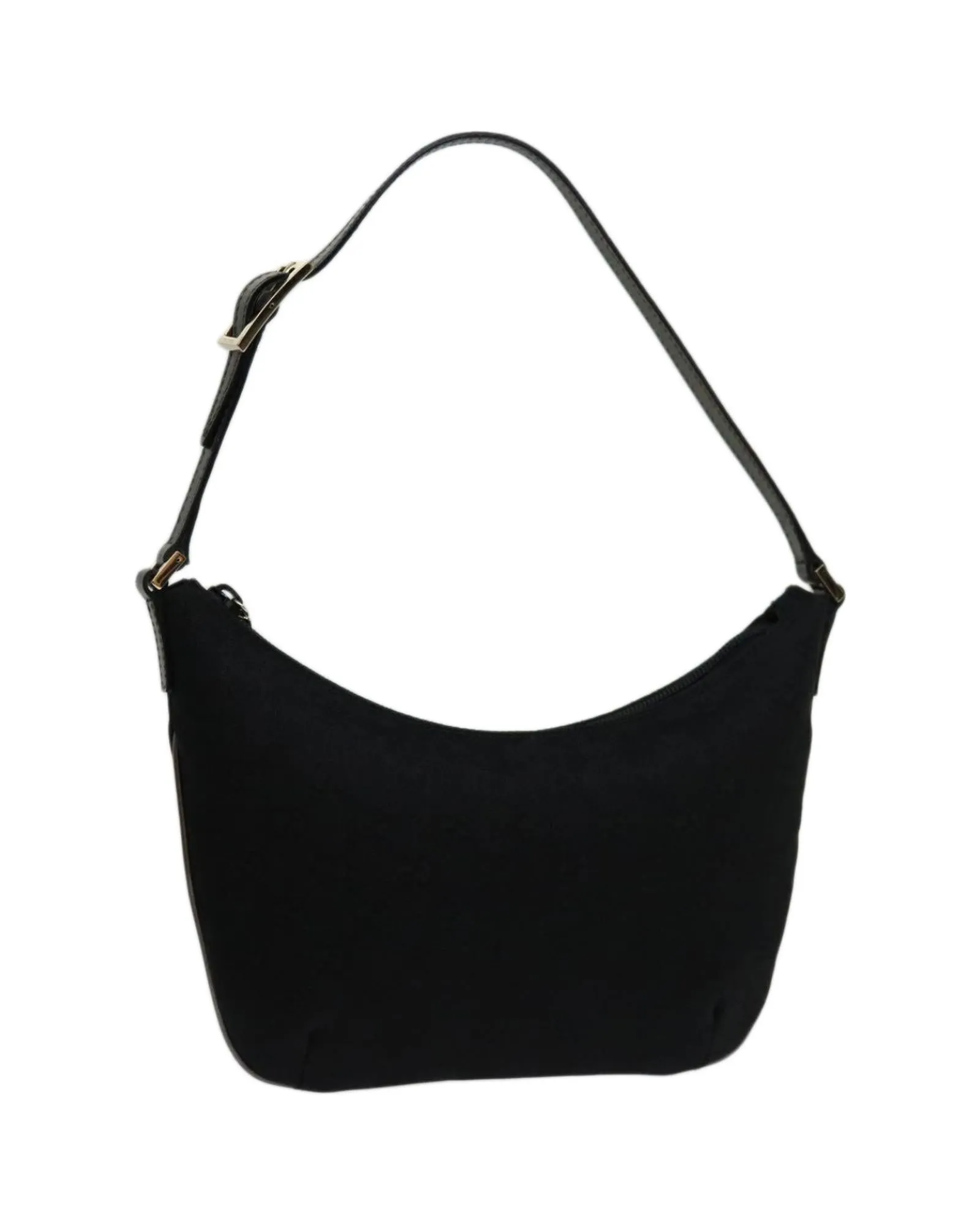 Canvas Shoulder Bag with Iconic GG Pattern and Leather Trim