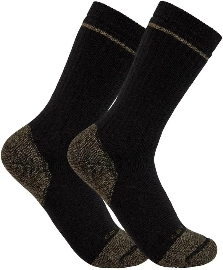 Carhartt Men's Midweight Cotton Blend Steel Toe Sock 2 Pack