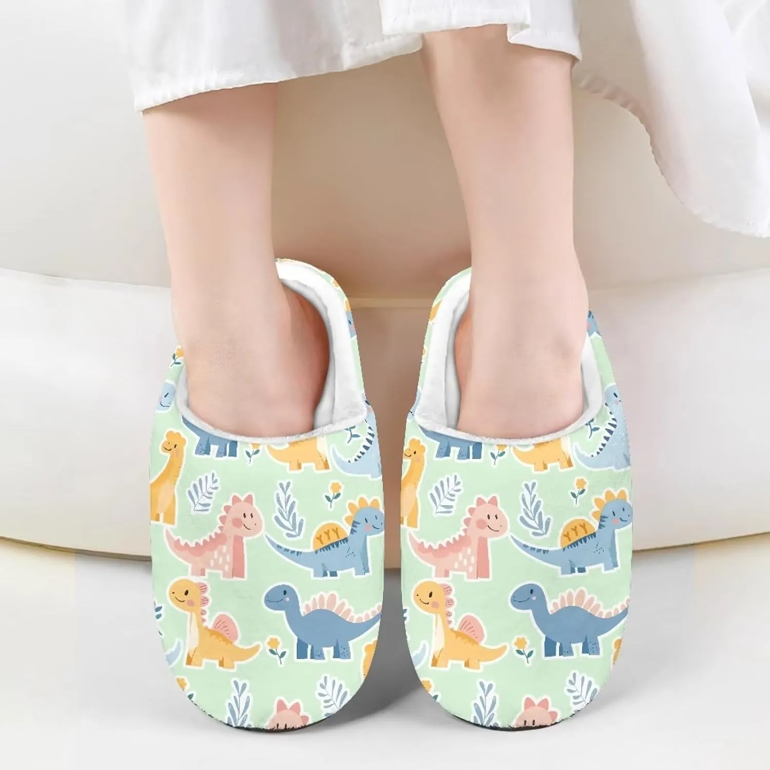 Cartoon Winter Plush Warm Slippers for Kids Boys Girls Slip On House Slippers Flannel Fuzzy Indoor Shoes SizeUS 9-15