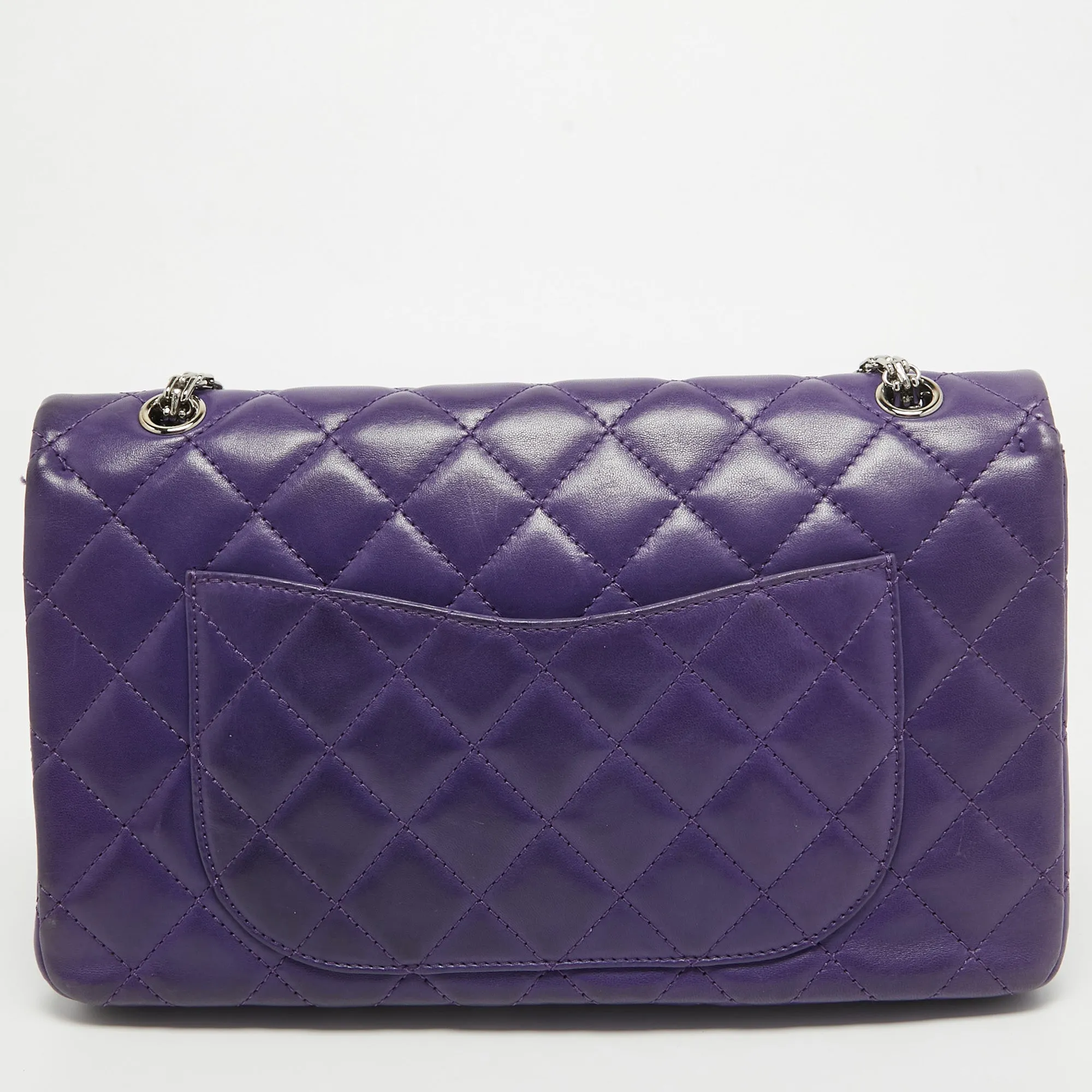 CHANEL Purple Quilted Leather 227 Reissue 2.55 New Bag