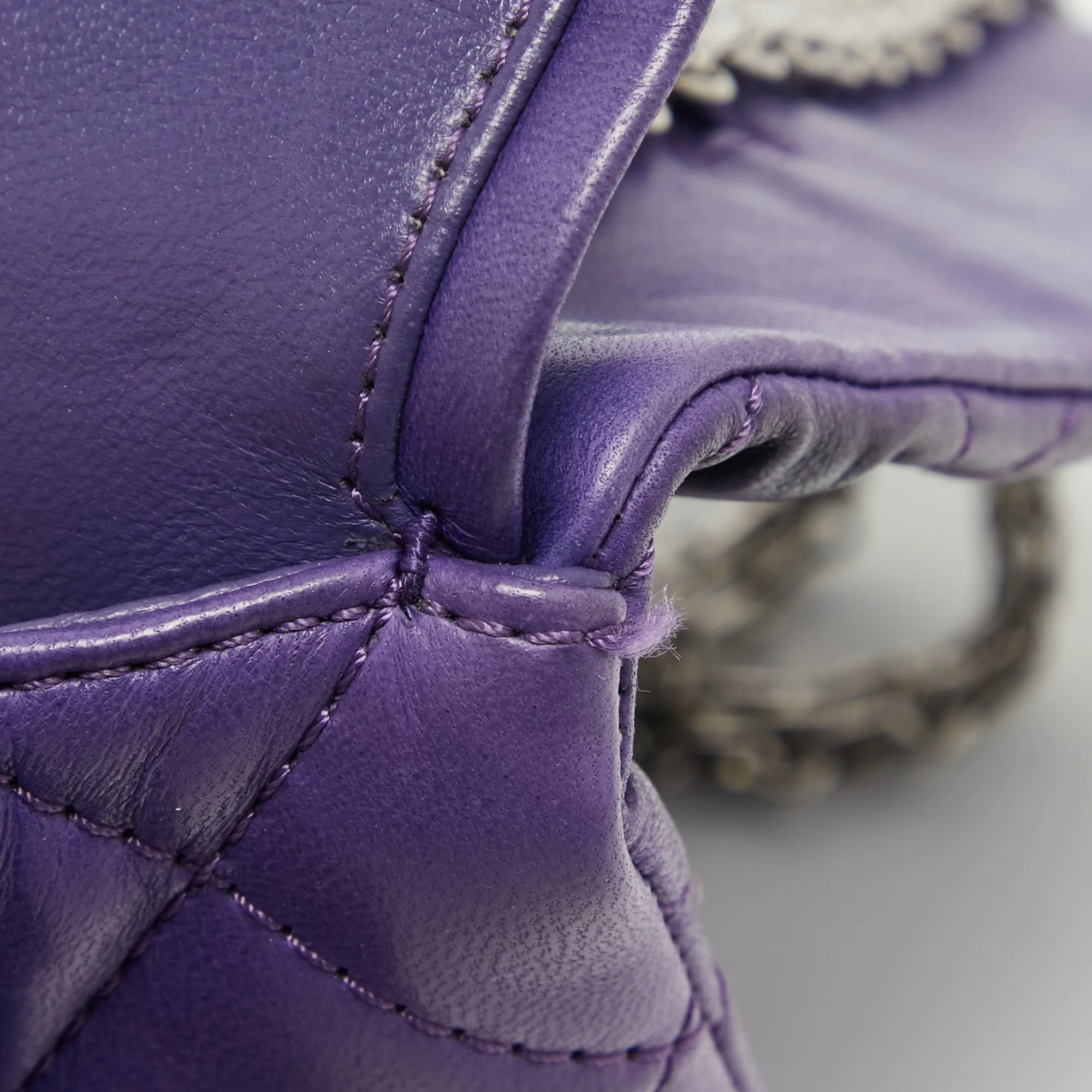 CHANEL Purple Quilted Leather 227 Reissue 2.55 New Bag