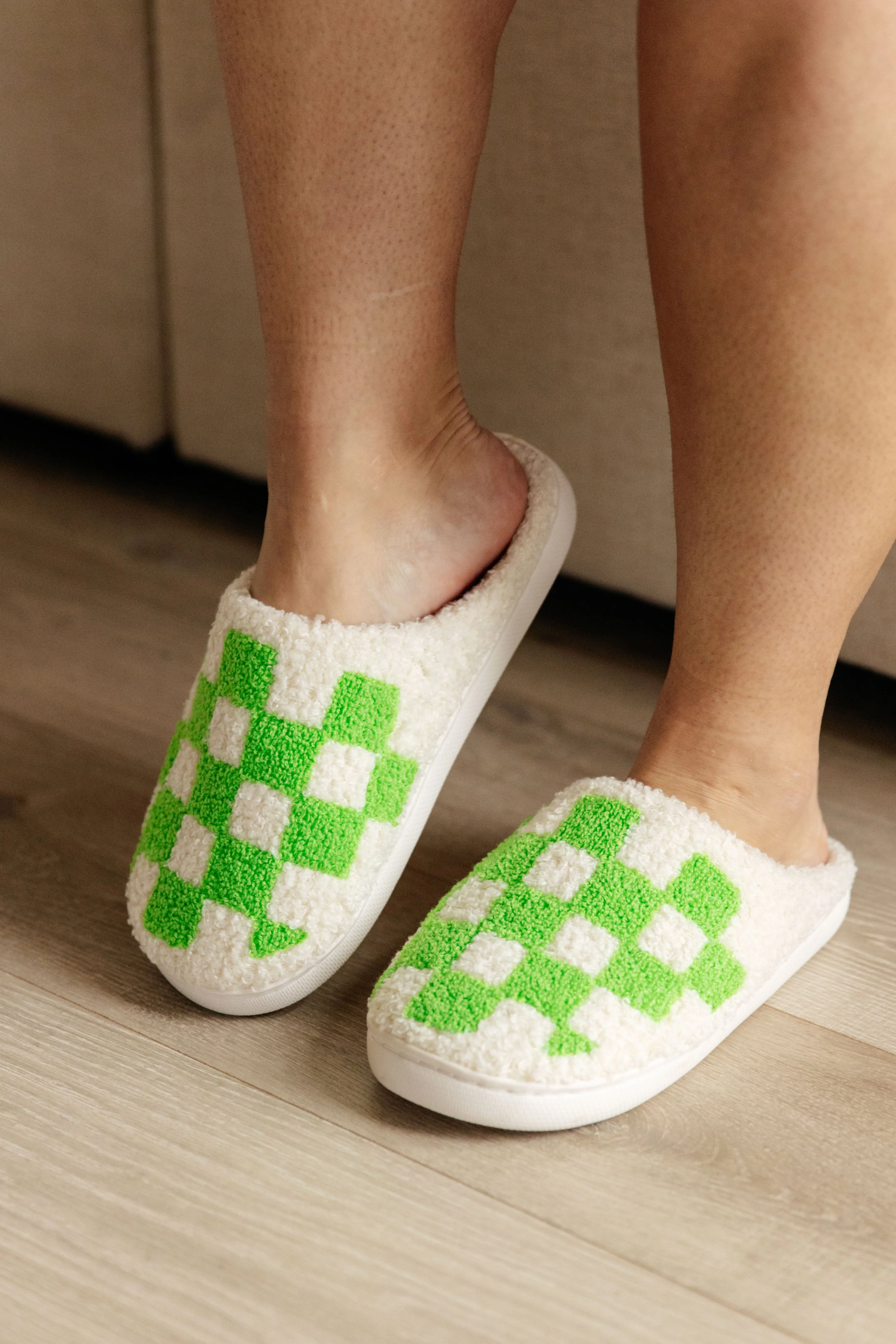 Checked Out Women's Slippers in Green