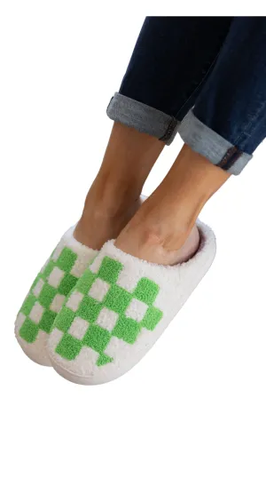 Checked Out Women's Slippers in Green