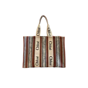 Chloe Large Woody Linen Tote