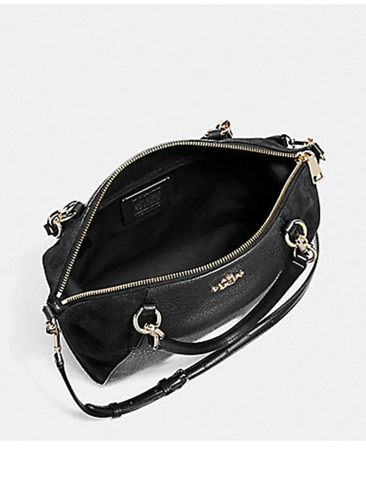 Coach Women's Small Kelsey Satchel In Mixed Materials Black F11832