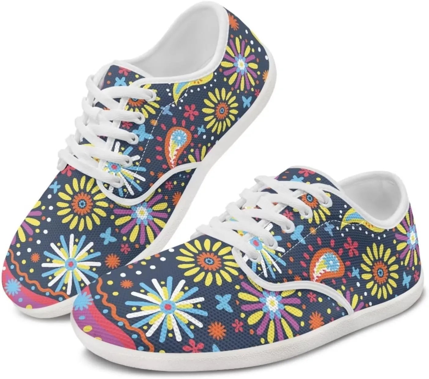 Coloranimal Womens Sneakers Barefoot Shoes Women Casual Walking Shoes Lace Up Shoes Wide Toe Box Shoes Fashion Sneakers Lightweight Footwear