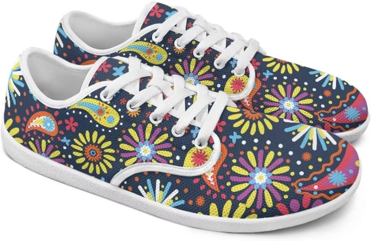 Coloranimal Womens Sneakers Barefoot Shoes Women Casual Walking Shoes Lace Up Shoes Wide Toe Box Shoes Fashion Sneakers Lightweight Footwear