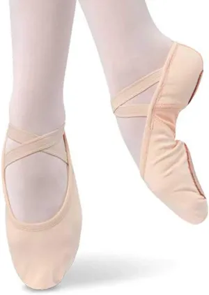 DANZNMOTION Womens Stretch Canvas Ballet Shoes