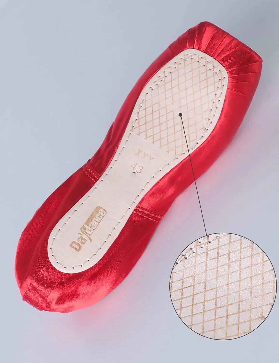 Daydance Ballet Pointe Shoes Girls Women Ribbon Ballerina Shoes with Toe Pads