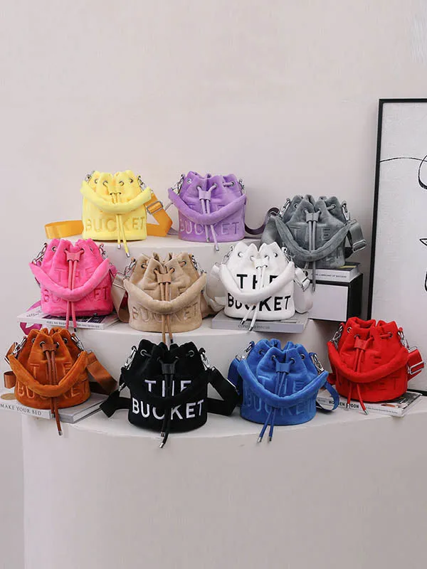 Drawstring Letter Print Handbags Crossbody Bags