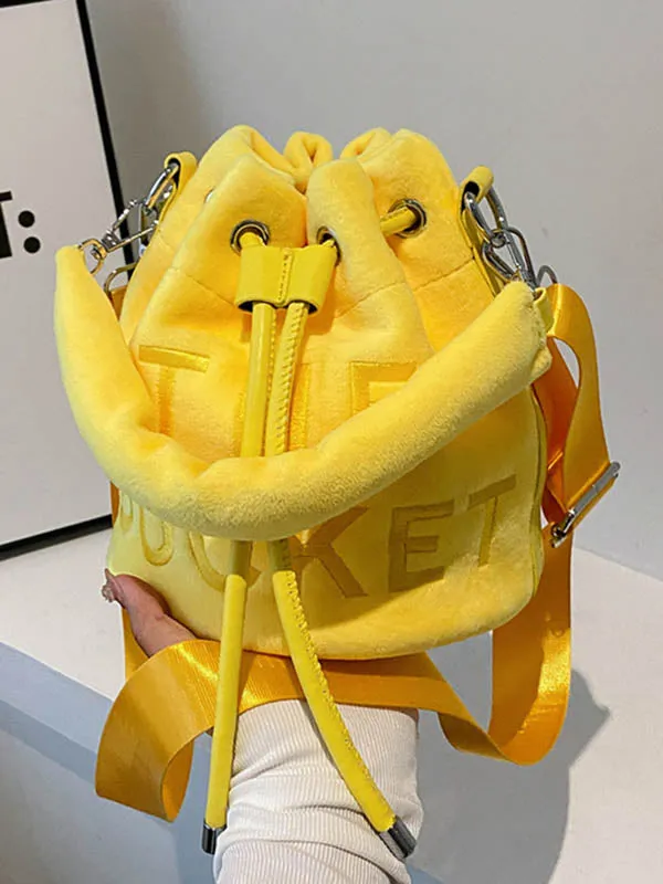 Drawstring Letter Print Handbags Crossbody Bags