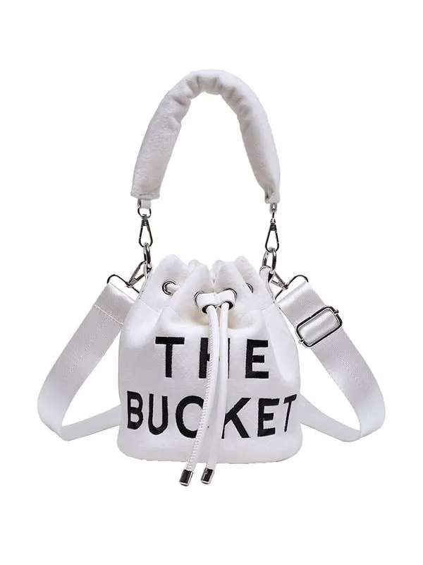 Drawstring Letter Print Handbags Crossbody Bags