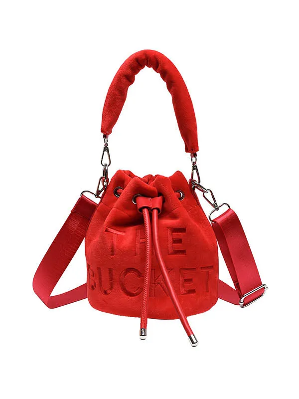 Drawstring Letter Print Handbags Crossbody Bags