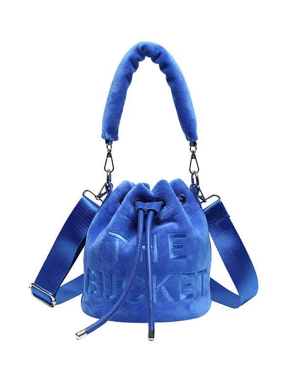 Drawstring Letter Print Handbags Crossbody Bags