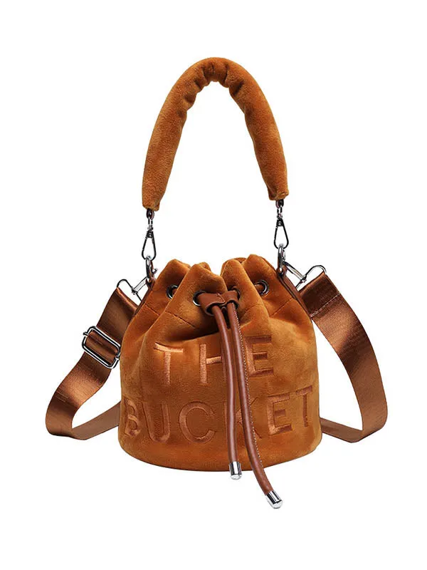 Drawstring Letter Print Handbags Crossbody Bags
