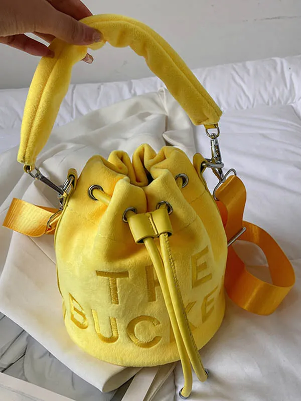 Drawstring Letter Print Handbags Crossbody Bags