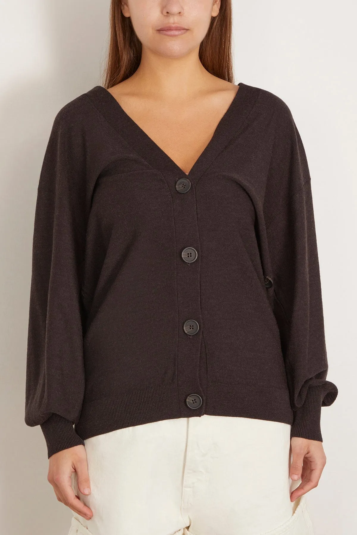 Drippy Tissue Cardigan in Deep Espresso